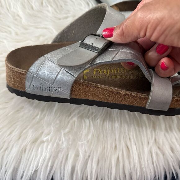 Papillio Metallic Silver Strappy Sandals Size 39 - Picture 5 of 8